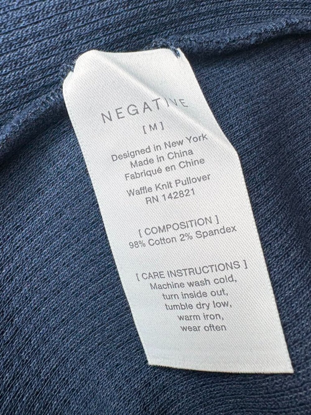 Negative | NWT | Waffle Knit Pullover, Size: M - Picture 15 of 15